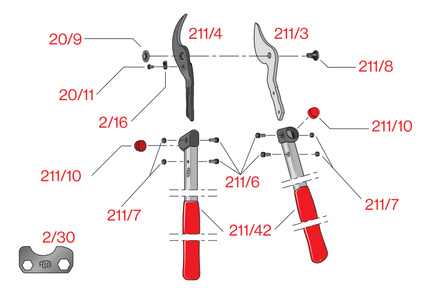 Змінее лезо Felco 211/3 до сучкорізів Felco 211-40, 211-50, 211-60 Felco 211/3 фото