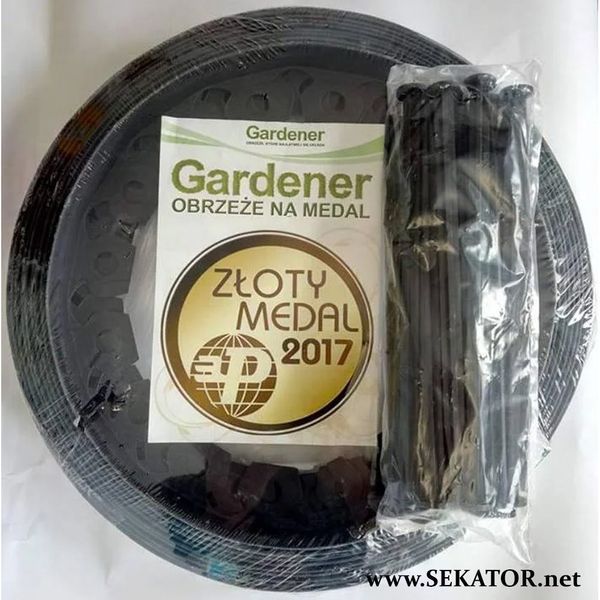 Пластиковий бордюр GARDENER / Гарденер, чорний (Польща) GARDENER фото
