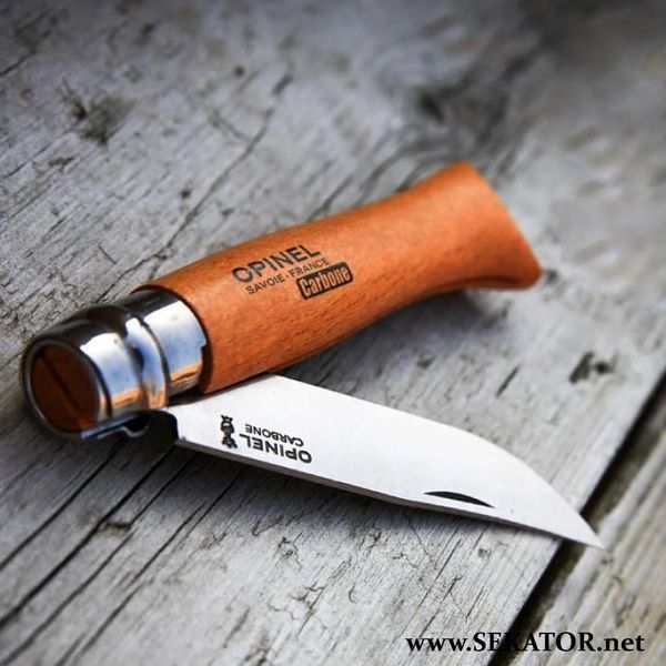 Складаний ніж Opinel №12 Carbone VRN, вуглецева сталь (Франція) 113120 фото