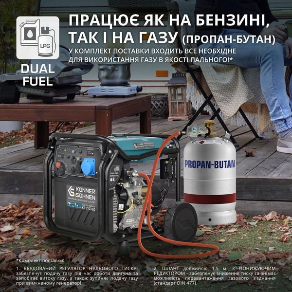 Інверторний газобензиновий генератор KS 8100iEG KS 8100iEG фото