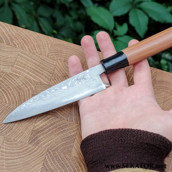 Ніж для фруктів з дамаської сталі Hanakumagawa / Ханакумагава, лезо 120 мм, (Японія) 4573200702488 фото