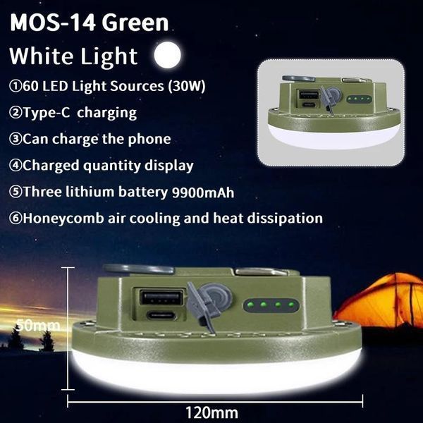 Портативний акумуляторний ліхтар (переносна LED лампа) MOS-14G MOS-14G фото