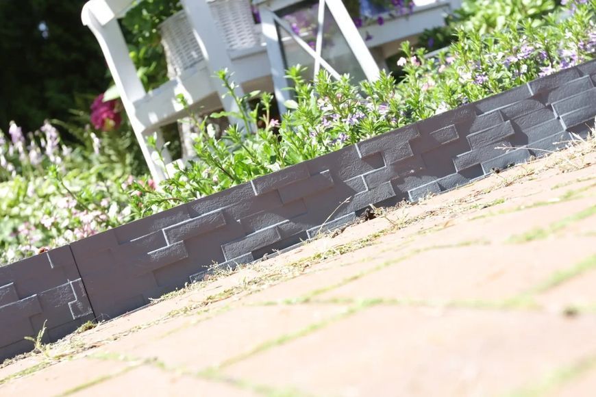 Декоративний парканчик GardenPlast Stone Palisade, 2,34 м (Польща) Графіт Stone Palisade-1 фото