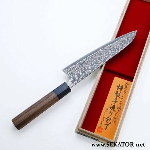 Ніж кухонний Honmamon / Хонмамон "HARUKAZE" Gyuto (Шеф) Damascus, 210 мм (Японія) 4573200705199 фото