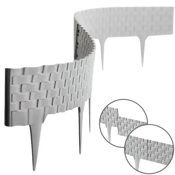 Декоративний парканчик GardenPlast Rattan Palisade, 2,4 м (Польща) графітовий Rattan Palisade-1 фото