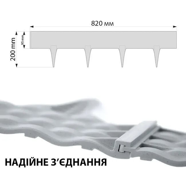 Декоративний парканчик GardenPlast Rattan Palisade, 2,4 м (Польща) графітовий Rattan Palisade-1 фото