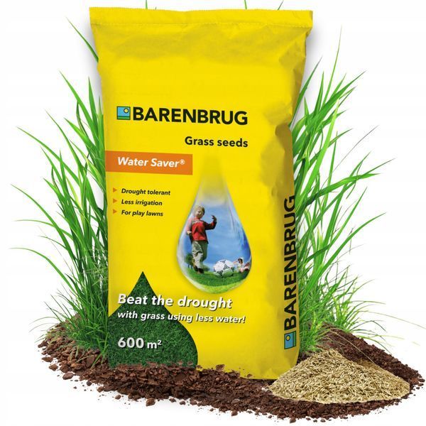 Газонна трава Barenbrug / Баренбург Water Saver, вологозберігаюча, 15 кг (Нідерланди) 103228875 фото