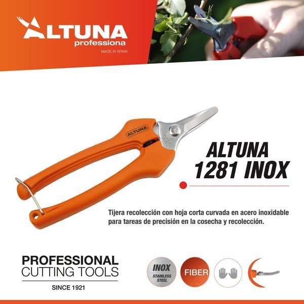 Секатор-ножиці для збору урожаю Altuna / Альтуна 1281 INOXB.A (Іспанія) 1281 INOXB.A фото
