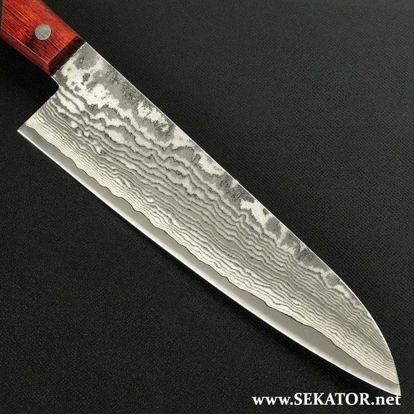 Ніж кухонний Honmamon / Хонмамон Gyuto (Шеф) Damascus, 210 мм (Японія) 4582243651745 фото