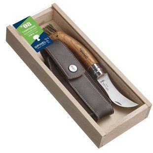 Елітний ніж грибника Opinel Chapighon oak №8 VRI з чохлом в дерев'яному боксі, нержавіча сталь, дубове руків'я 001327 фото